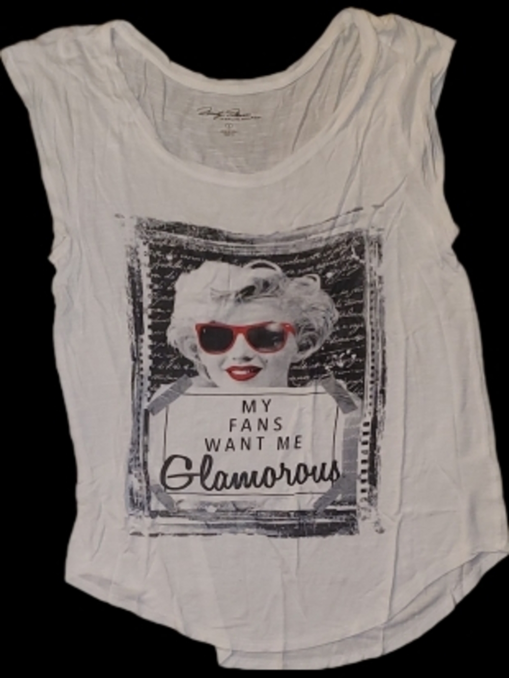 Marilyn Monroe White Tank Top with Red Sunglasses Graphic